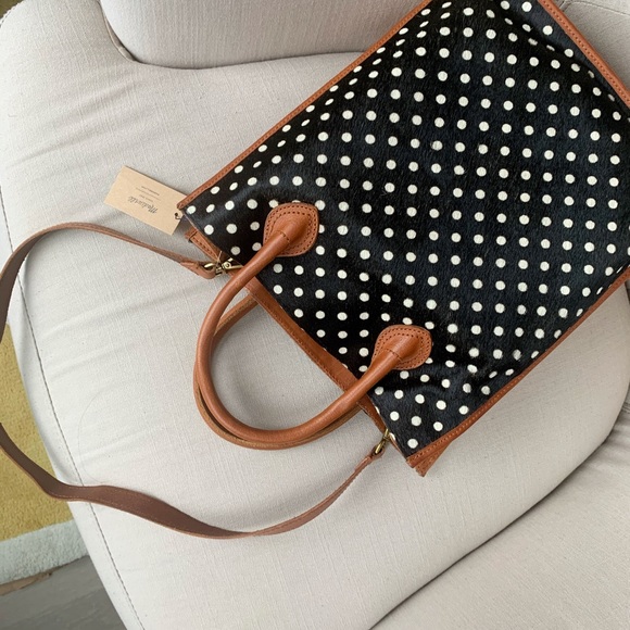 Madewell Handbags - New Madewell Camden Tote Polka Dot Calf Hair Bag